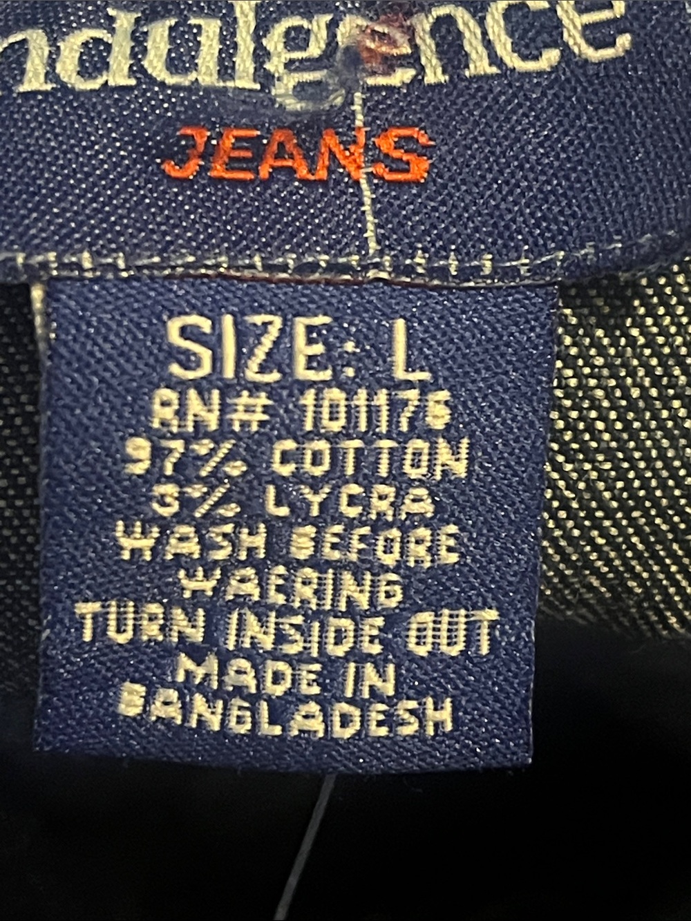 Indulgence Dark Blue Denim Jacket with Gold-Tone Logo Button - Picture 14 of 15